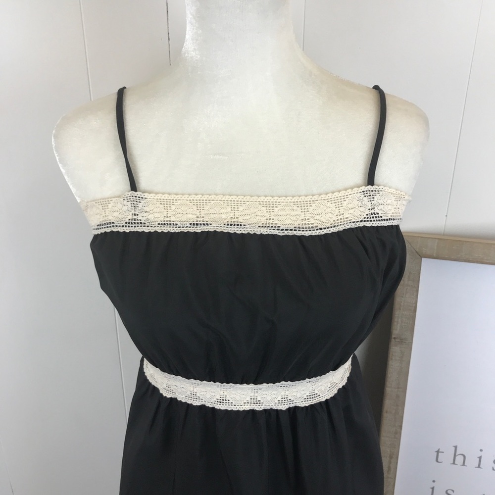 Roxy black dress cream lace trim Small - Picture 2 of 8